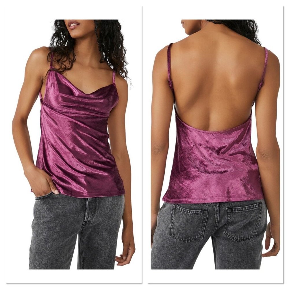 Free People Purple Velvet Tank Top